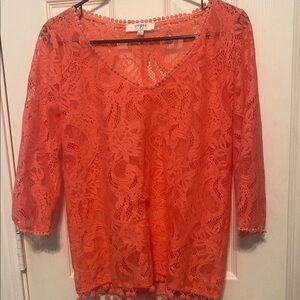 Orange Lace Top